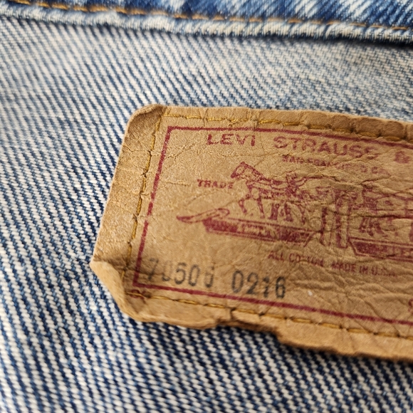 Vintage 80s Levis Denim Trucker Jacket Size 44 Blue USA Made 70506-0216 Type 3 - Picture 7 of 12